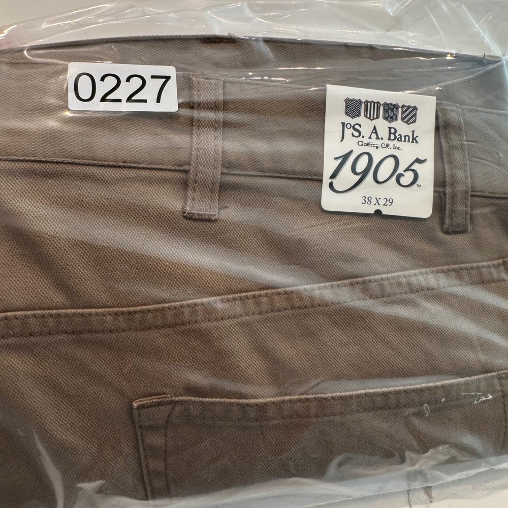 Jos A Bank 1905 Men Tailored Fit Tan Brown 5 Pocket Pants 38x29 NWT Chino Khaki - Picture 10 of 10